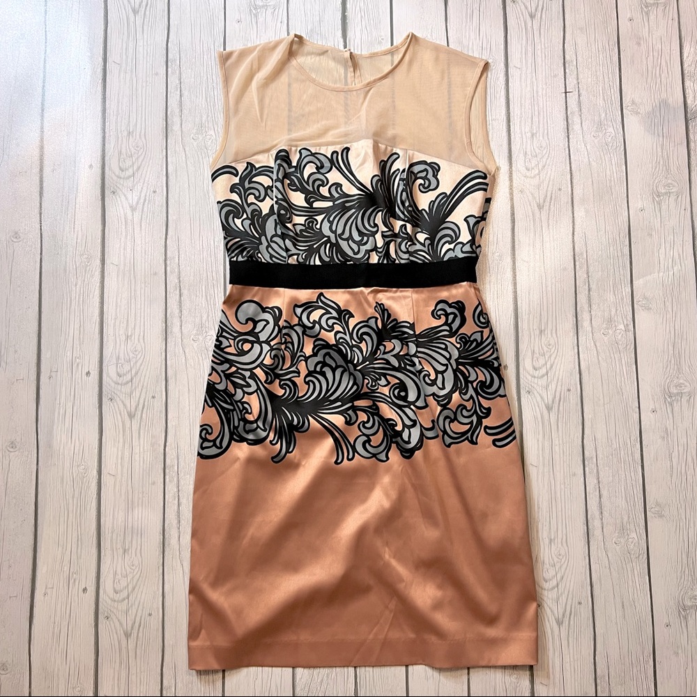 New York and company bodycon pencil work dress size 8 tulle floral